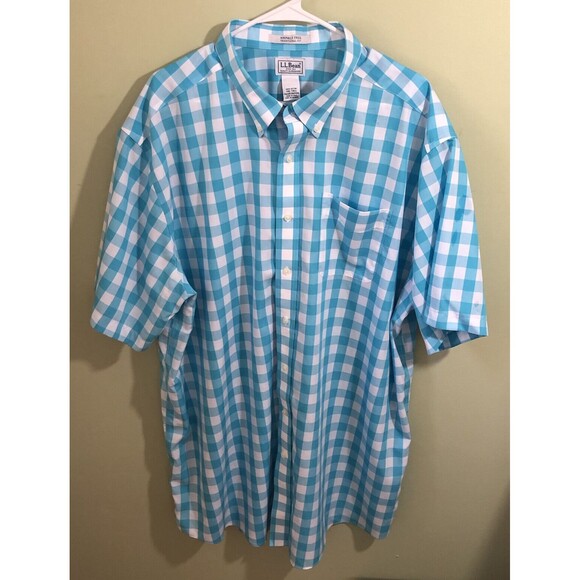 L.L. Bean Men's Short Sleeve Button Down Shirt Plaid Traditional Fit XXL - Picture 1 of 6